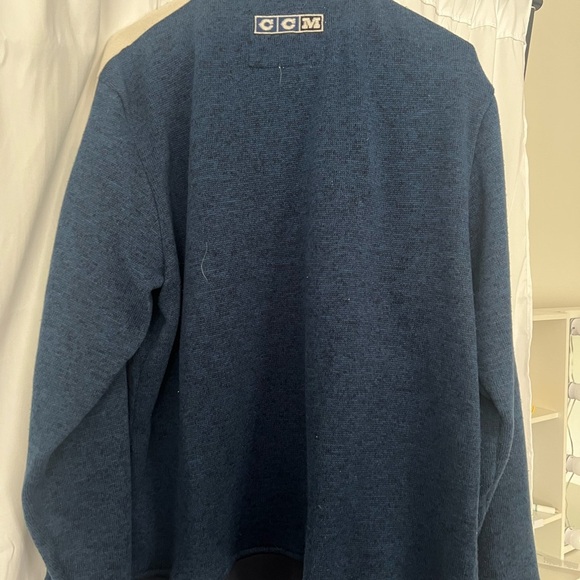 CCM Blue and White Varsity Bomber Jacket - Picture 5 of 6